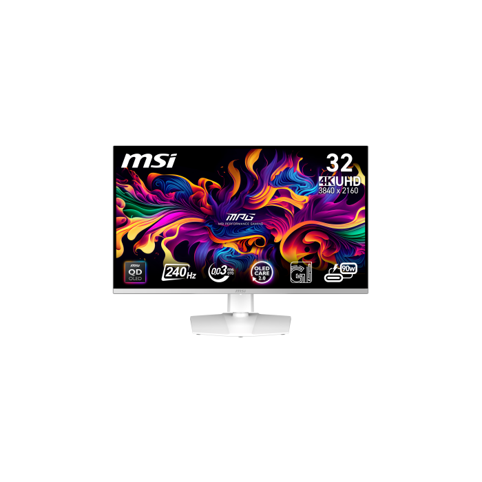 Msi Mpg 321Urxw Qd-Oled Pantalla para Pc 80 Cm (31.5") 3840 X 2160 Pixeles 4K Ultra Hd Blanco 2