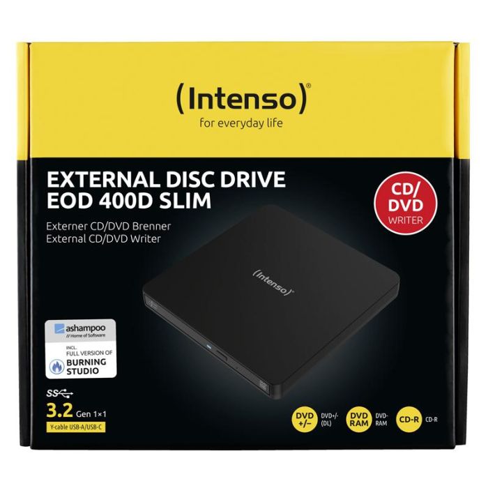 Intenso EOD 400D - Grabadora Externa de CD/DVD USB 3.2 para PC y Laptop 3