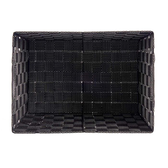 Kipit Cesta Tela Cónica Rectangular con Asas Grande Negro 35x25x20 cm (Set de 12) 3