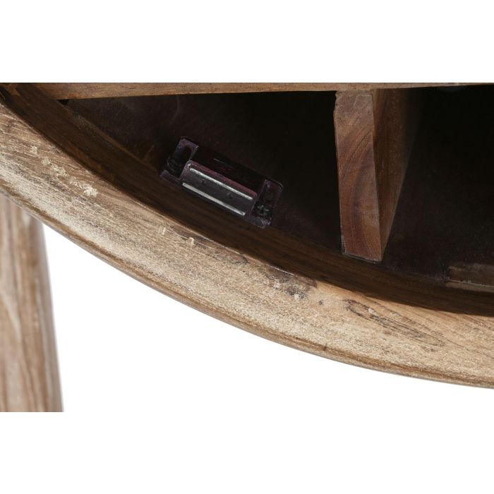 DKD Home Decor Mueble Bar Alpino Natural Madera Reciclada Teca Cristal 40 x 182 x 75 cm 8