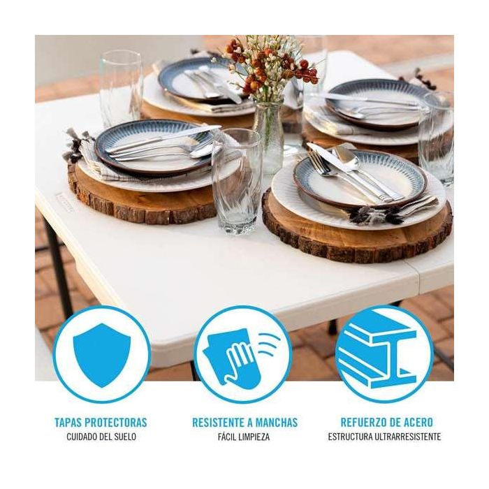 Lifetime Mesa Cuadrada Plegable por la Mitad Blanca 80273 86x86x74cm 6 Lifetime Mesa Cuadrada Plegable por la Mitad Blanca 80273 86x86x74cm 6