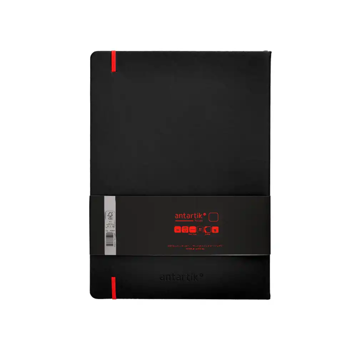 Antartik Cuaderno A4 Tapa Dura Hojas Lisas Negro y Rojo 100 Hojas 80gr FSC 2