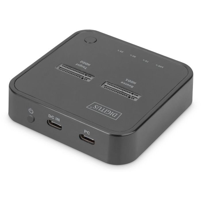 Digitus Estación Acoplamiento Dual M.2 NVMe SSD USB-C 3.2 Gen 2 Negro con Lector SD Tarjetas 10 Gbit/s 5