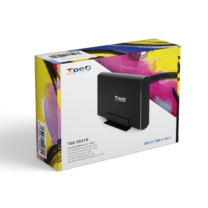 Tooq TQE-3531B Caja Externa para Disco Duro 3.5 Pulgadas SATA USB 3.0 Aluminio Negro 6