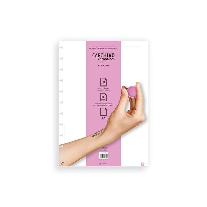 Carchivo Recambio Cuaderno Ingeniox A4 50 Hojas Extraíbles 100 gr Liso Carchivo Recambio Cuaderno Ingeniox A4 50 Hojas Extraíbles 100 gr Liso