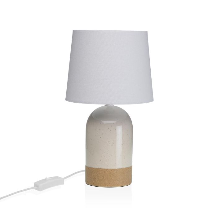 Lámpara de mesa Versa Duo Blanco Lino Cerámica 40 W 18 x 32,5 cm Lámpara de mesa Versa Duo Blanco Lino Cerámica 40 W 18 x 32,5 cm