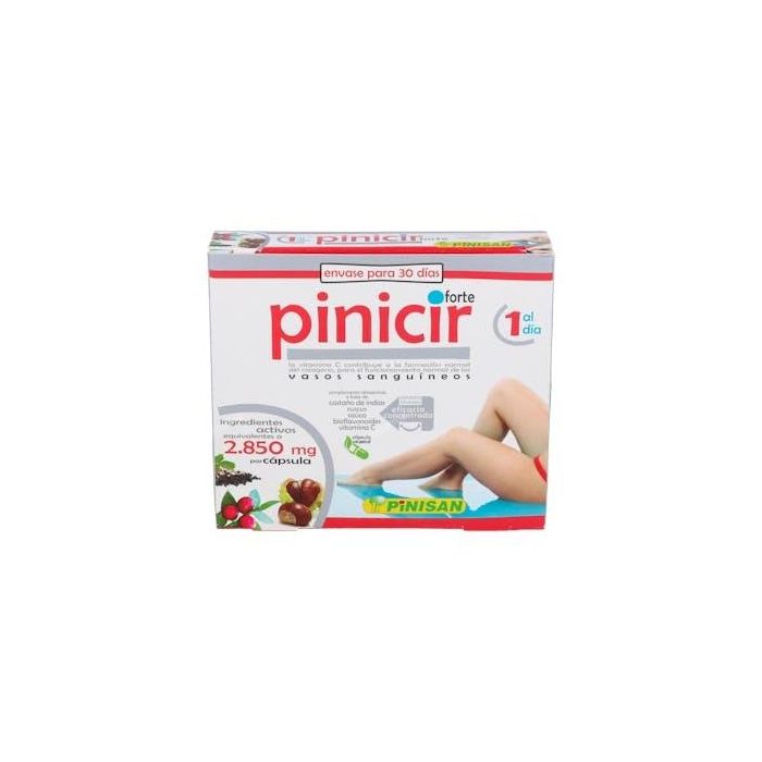 PINISAN Pinicir Forte 30 Cápsulas. Suplemento vegano para piernas cansadas con Vitamina C