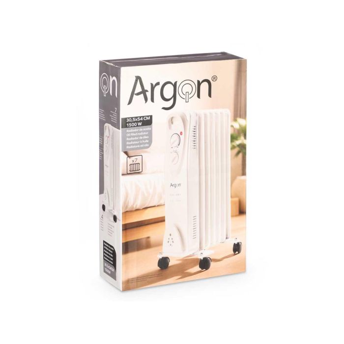 Radiador Argon 7 Elementos 1500W Blanco, 30.5x54x24 cm 1 Radiador Argon 7 Elementos 1500W Blanco, 30.5x54x24 cm 1