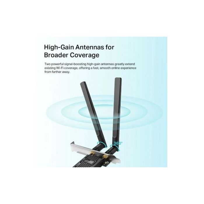 TP-LINK AX1800 DUAL BAND WI-FI 6 BLUETOOTH 5.2 PCI EXPRESS ADAPTER 1 TP-LINK AX1800 DUAL BAND WI-FI 6 BLUETOOTH 5.2 PCI EXPRESS ADAPTER 1