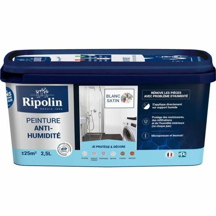 Ripolin Pintura Antihumedad Blanco Satinado 2,5 l