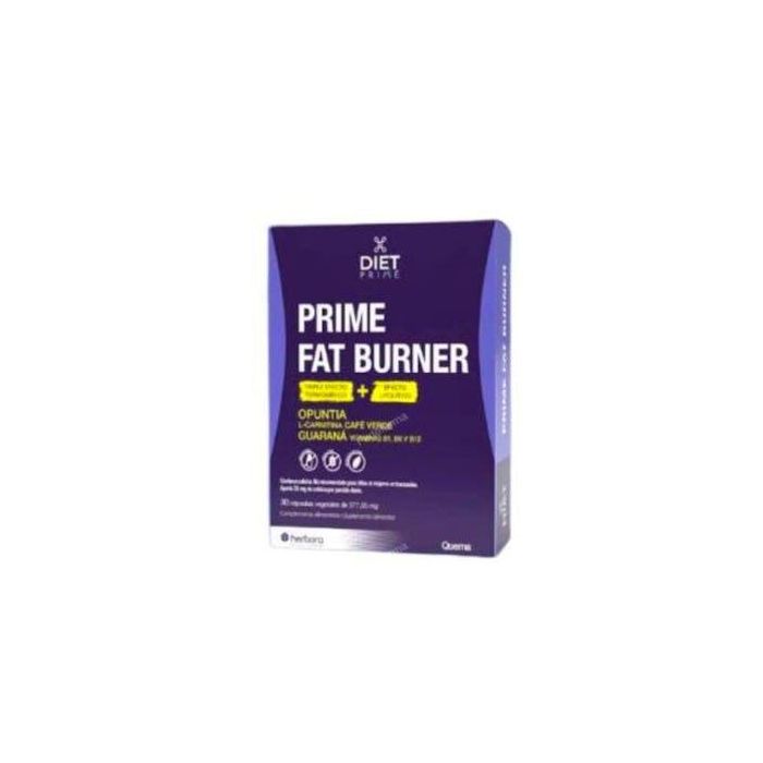 Diet Prime Fat Burner con Opuntia, L-Carnitina y Guaraná, Vitaminas B1, B6 y B12 para Metabolismo Energético 30 Cápsulas Veganas