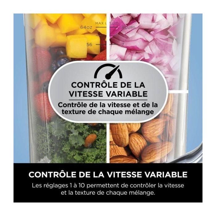Ninja BATIDORA VASO PROFESIONAL DETECT Power Pro, Tecnología BlendSense, 2.1L, 1200W 2