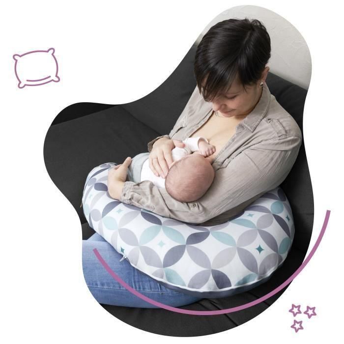 Badabulle Cojín de Maternidad y Lactancia 2 en 1 Gráfico para Embarazo y Bebé – Soporte, Alivio Espalda y Brazos 4