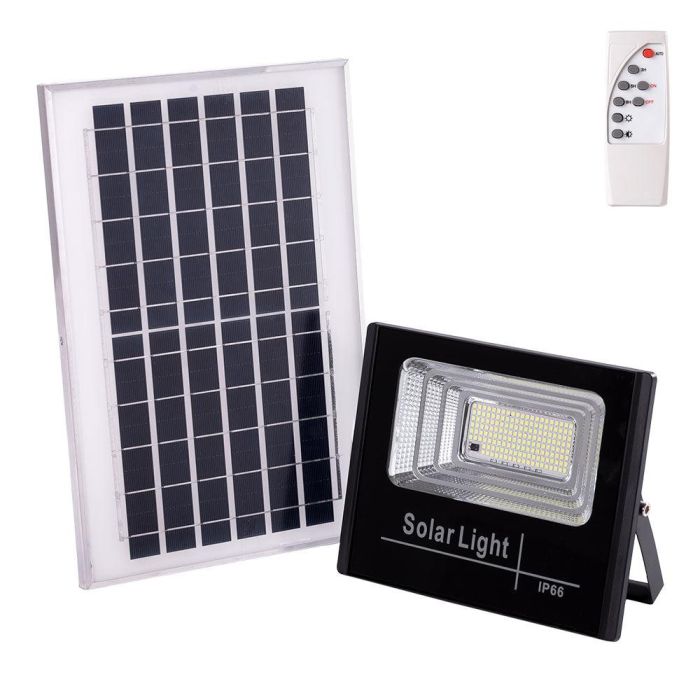 Proyector LED Solar 65W 4000K Panel 6V/8W Batería 3.2V/5000mAh Control Remoto HO-SOLARFL-65W-01-W