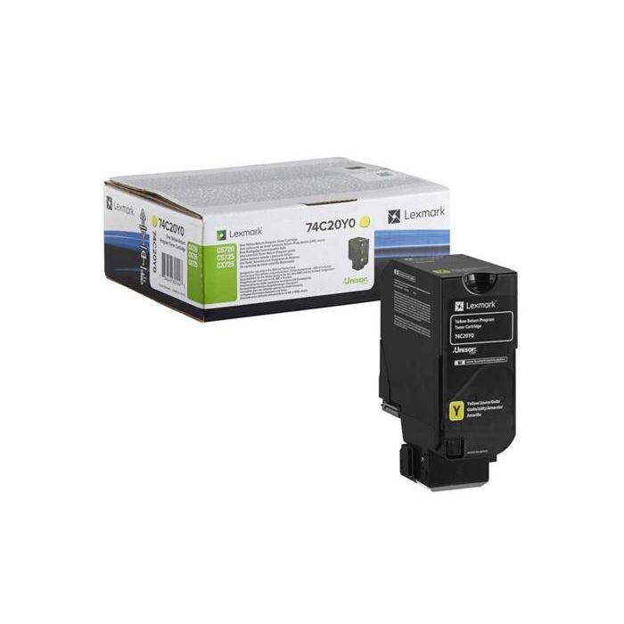 Toner Lexmark Laser 74C20Y0 Cx725De - Cs720De - Cs725De Amarillo 3000 Paginas Toner Lexmark Laser 74C20Y0 Cx725De - Cs720De - Cs725De Amarillo 3000 Paginas