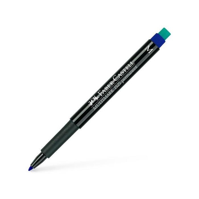Faber Castell Rotulador Permanente Multimark M, azul, multifuncional, resistente al agua para casi todas las superficies (10 unidades) (10 Unidades)