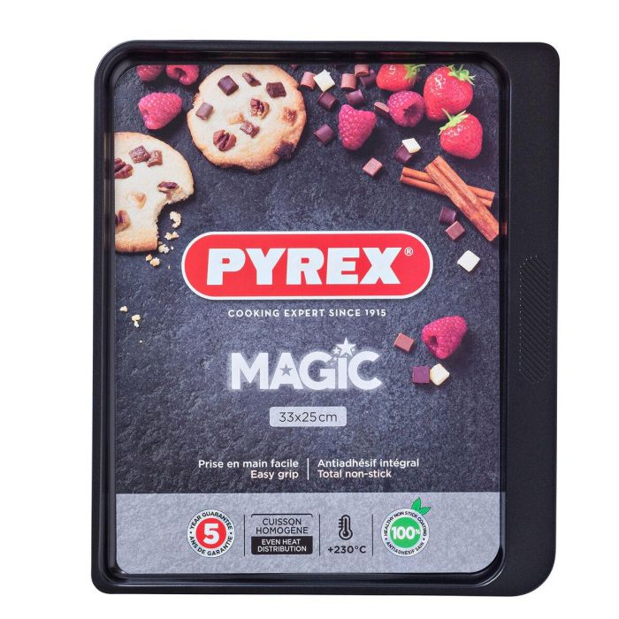 Molde para Horno Pyrex Magic Negro Plano Metal 33 x 25 cm (6 Unidades) 3