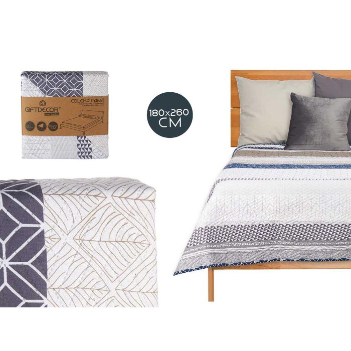 Colcha Cama Reversible 180X260 Hexagonos Giftdecor (6 Unidades) Colcha Cama Reversible 180X260 Hexagonos Giftdecor (6 Unidades)