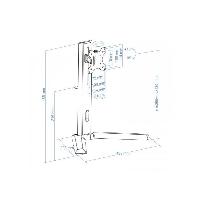 TooQ DB1401TN-B Soporte de Monitor Gaming para Escritorio 17"-32" Independiente Negro/Rojo 11