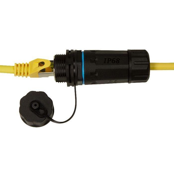 LOGON PROFESSIONAL TWPGLAND84 Acoplador Pasamuros Cat6A RJ45 Exterior Industrial IP68 Impermeable Blindado con Prensaestopas 3
