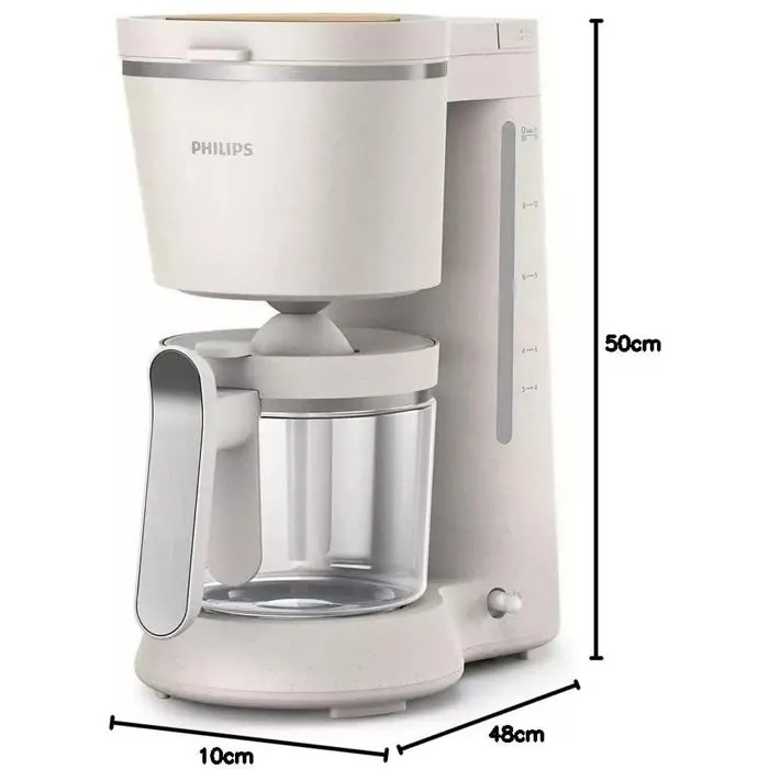 Philips Cafetera de filtro HD5120/00, 1,2 L, Blanco mate - Ecológica 1 Philips Cafetera de filtro HD5120/00, 1,2 L, Blanco mate - Ecológica 1