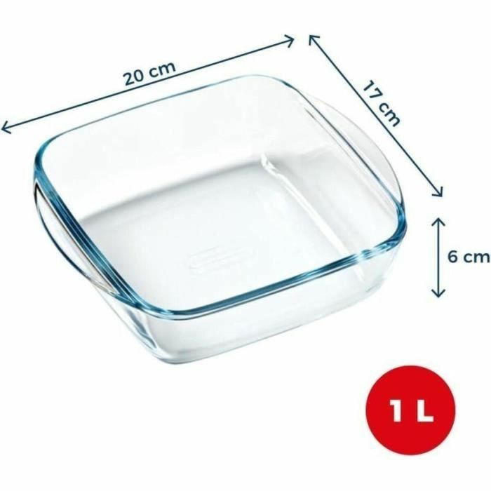Fuente Cuadrada Vidrio Prepware Pyrex 20x17 cm -1 L 3 Fuente Cuadrada Vidrio Prepware Pyrex 20x17 cm -1 L 3