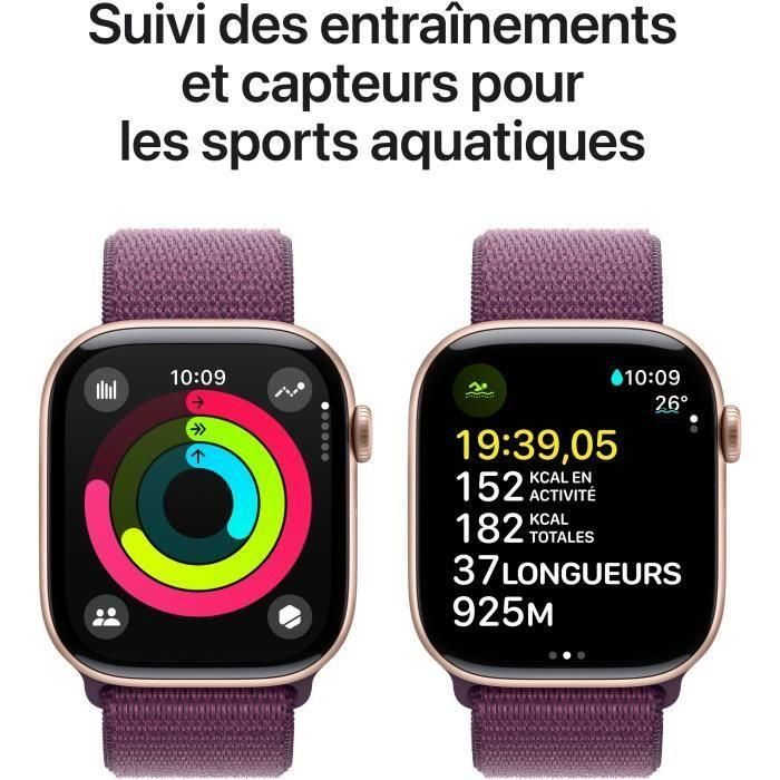 Apple Watch Series 10 GPS - 46 mm - Caja de aluminio en oro rosa - Correa deportiva color ciruela 3 Apple Watch Series 10 GPS - 46 mm - Caja de aluminio en oro rosa - Correa deportiva color ciruela 3