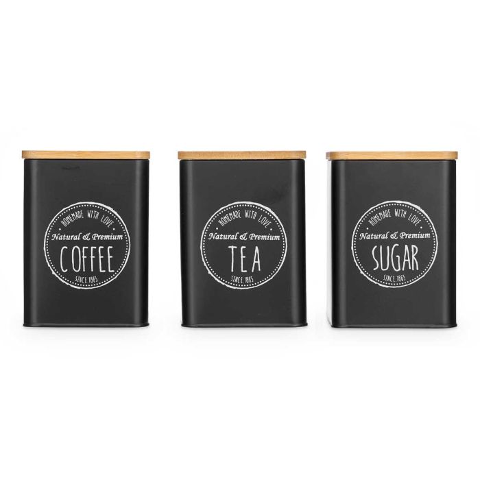 Tarro Tapa Bambu 3 Modelos Negro Kinvara 10X13CM (12 Unidades) 1 Tarro Tapa Bambu 3 Modelos Negro Kinvara 10X13CM (12 Unidades) 1