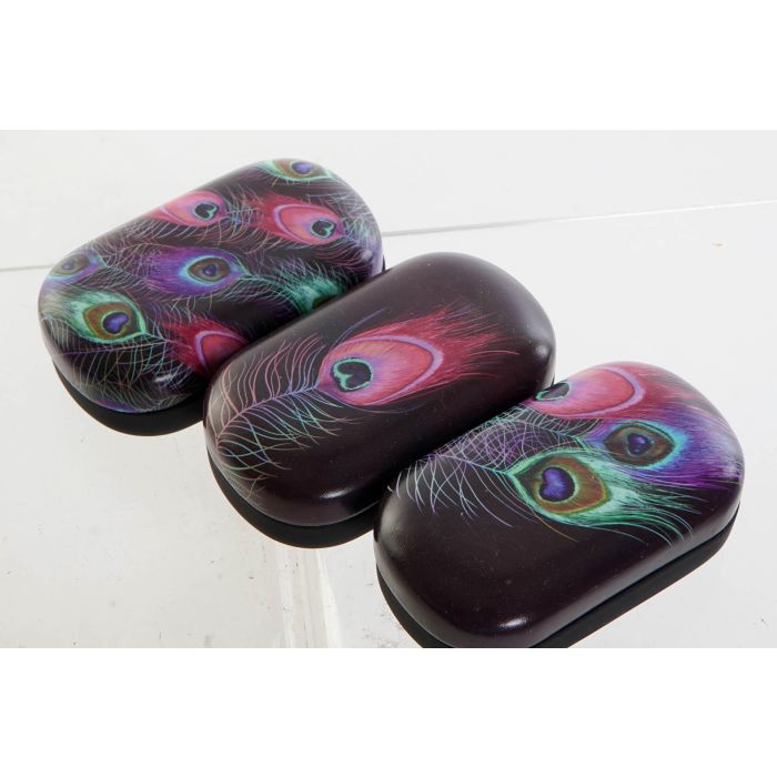 DKD Home Decor Estuche Lentillas Glam Peacock Negro Multicolor de PU y Metal, 12 Unidades, 9.6 cm Ancho x 5.7 cm Largo x 3 cm Alto 1 DKD Home Decor Estuche Lentillas Glam Peacock Negro Multicolor de PU y Metal, 12 Unidades, 9.6 cm Ancho x 5.7 cm Largo x 3 cm Alto 1