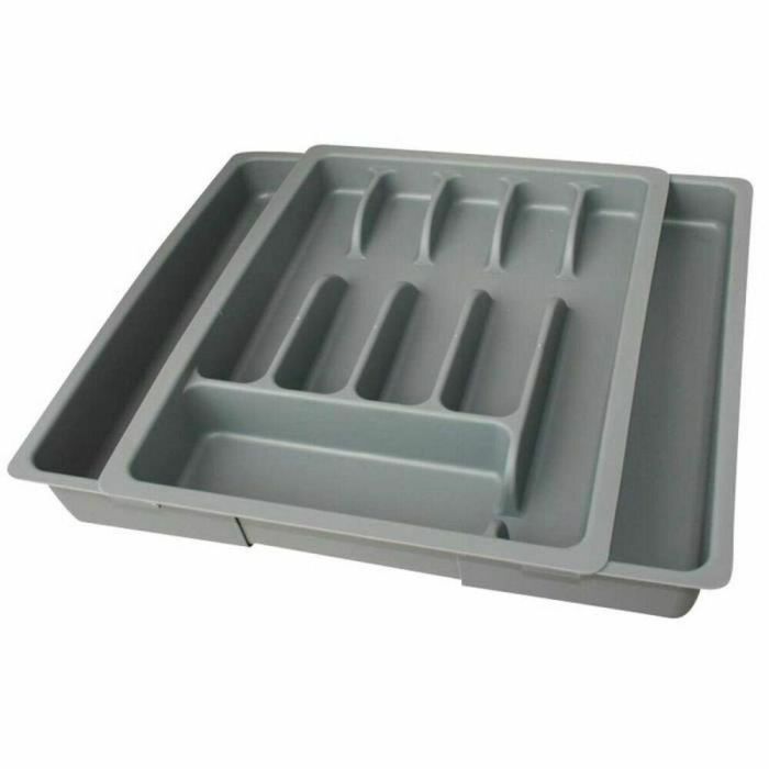 Bandeja de cubiertos extensible para cajón, ancho adaptable 290-475 mm, fondo 380 mm, alto 63 mm