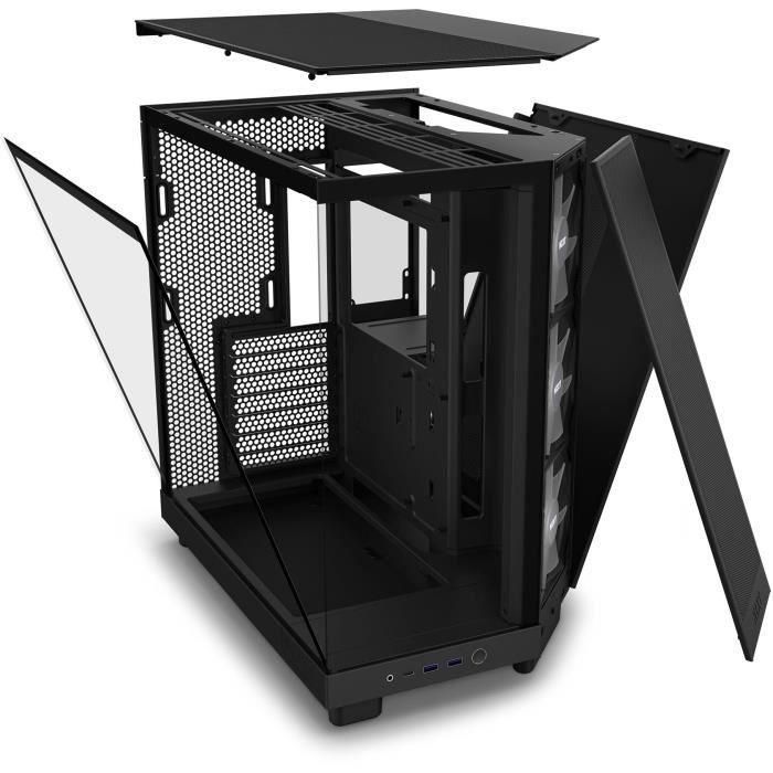 NZXT H6 Air Flow Midi Tower Negro - CC-H61FB-R1 - Ventiladores 3x120mm, Compatibilidad ATX/microATX/Mini-ITX, Vidrio Templado 3