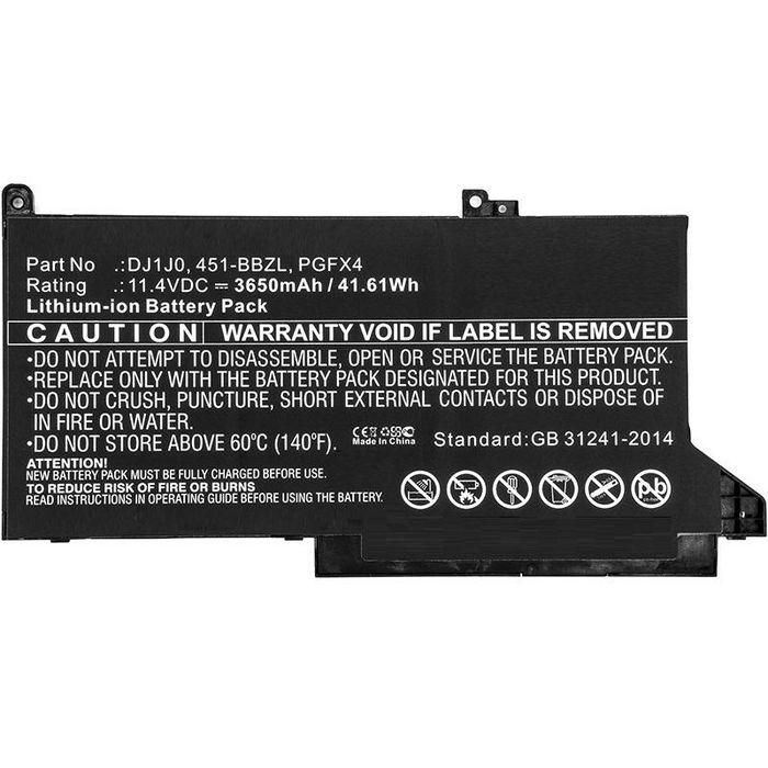 CoreParts Laptop Battery for Dell 41.04Wh Li-ion 11.4V 3600mAh Black, Latitude 12 7000, Latitude 12 7280, Latitude 12 7480 1 CoreParts Laptop Battery for Dell 41.04Wh Li-ion 11.4V 3600mAh Black, Latitude 12 7000, Latitude 12 7280, Latitude 12 7480 1