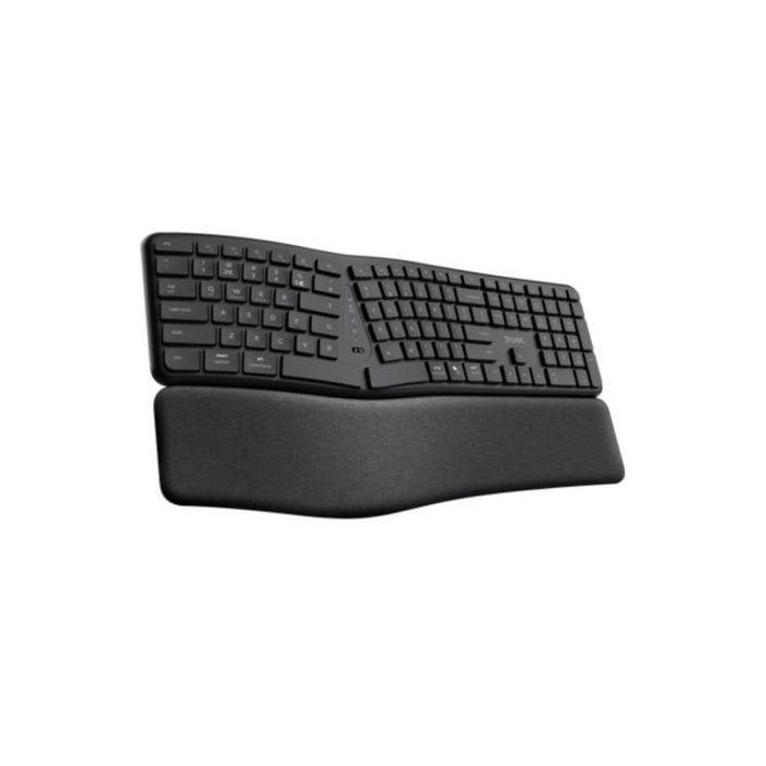 Trust 25704 Teclado Inalámbrico Ergonómico Keyra Multidispositivo. Diseño Dividido, Apoyo Palma, Bluetooth/USB. Teclas Silenciosas. Negro. 2 Trust 25704 Teclado Inalámbrico Ergonómico Keyra Multidispositivo. Diseño Dividido, Apoyo Palma, Bluetooth/USB. Teclas Silenciosas. Negro. 2