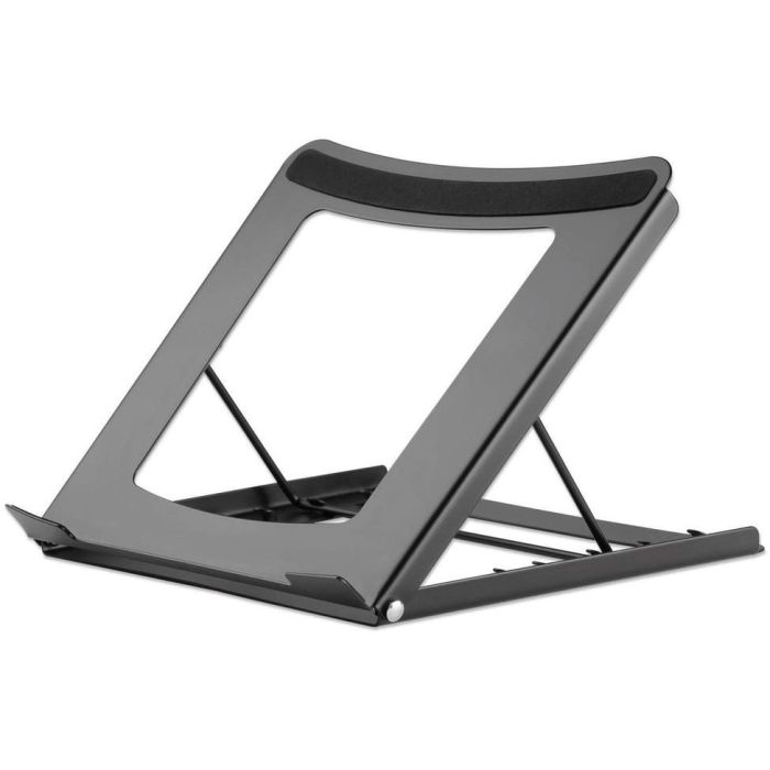 MANHATTAN Soporte Ajustable para Portátil/Tablet 5 Niveles, de 10" a 15.6", Ergonómico de Acero, Negro, hasta 5 kg
