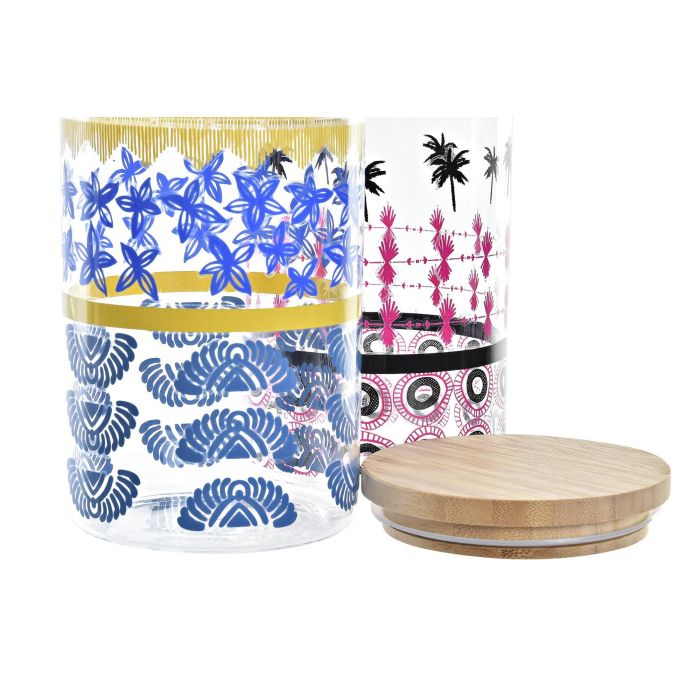 DKD Home Decor Bote de Almacenamiento Colonial Azul Turquesa de Borosilicato y Bambú 1 Litro 10x17x10 cm (Pack 12 Unidades) Apto Lavavajillas 1 DKD Home Decor Bote de Almacenamiento Colonial Azul Turquesa de Borosilicato y Bambú 1 Litro 10x17x10 cm (Pack 12 Unidades) Apto Lavavajillas 1