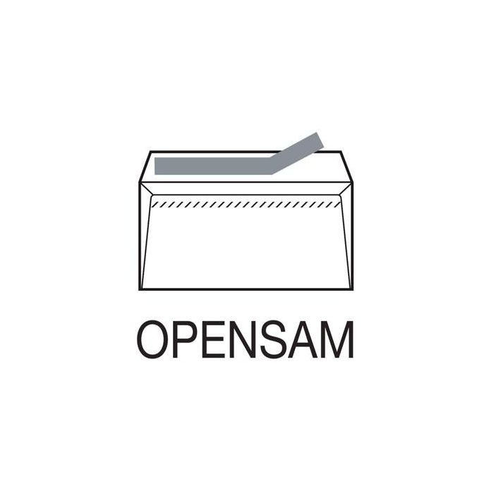 Sam Open-115 Vd Sobre Americano Autoadhesivo Con Tira De Silicona 115x225 90g Ventana Derecha Especial Impresora Laser Offset Blanco 500 Sobres