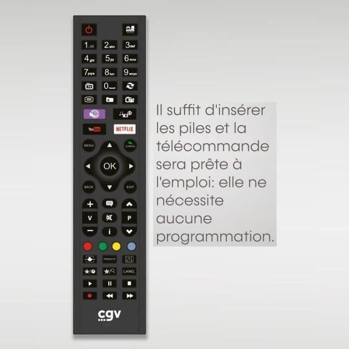 CGV CGV3322103009504 Mando a distancia de repuesto para TV Grundig FIDELIO, sin programación y listo para usar. 3