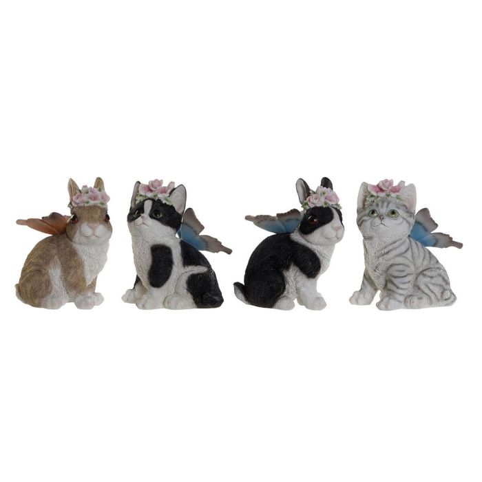 Figura Shabby DKD Home Decor Negro Blanco 13 x 15 x 11 cm (4 Unidades) Figura Shabby DKD Home Decor Negro Blanco 13 x 15 x 11 cm (4 Unidades)
