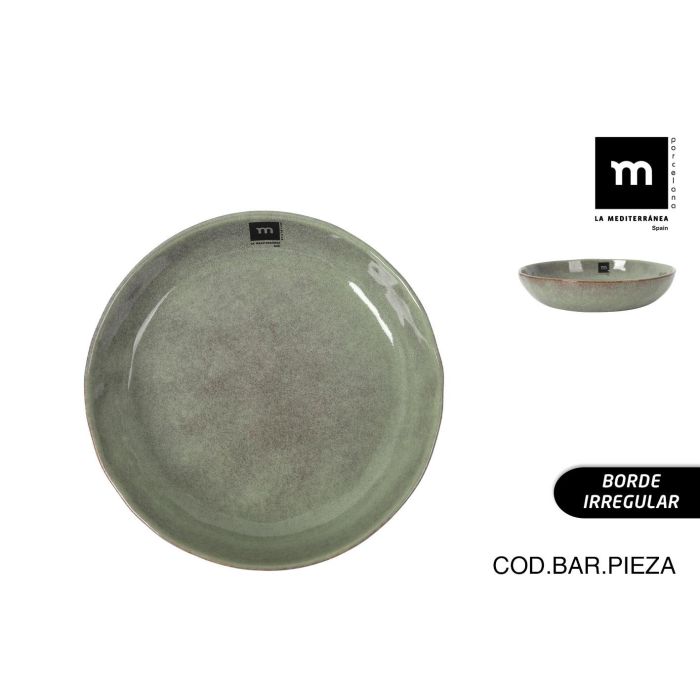 La Mediterranea Plato Hondo Macarella Green Ø21 x 4 cm (18 Unidades)