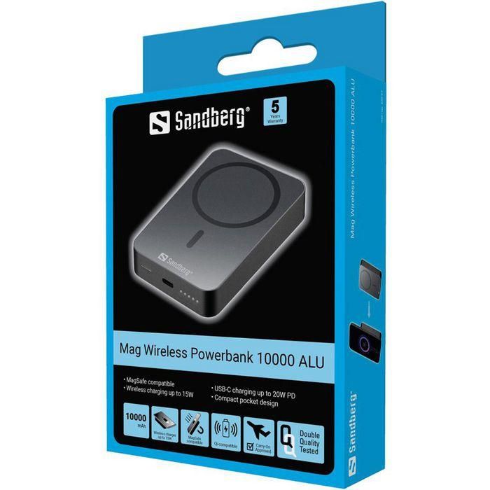 Sandberg Magnet Wireless Powerbank 10000 ALU 3 Sandberg Magnet Wireless Powerbank 10000 ALU 3