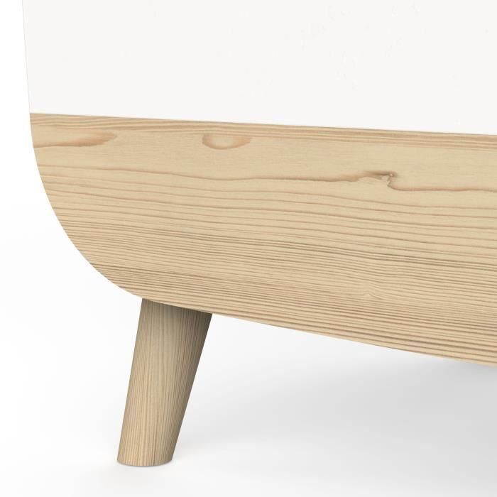 Caja para juguetes - FIRMIANA - Estilo escandinavo - Blanco mate / Roble Kronberg - 82,4 x 39,1 x 58,9 cm - DEMEYERE 3 Caja para juguetes - FIRMIANA - Estilo escandinavo - Blanco mate / Roble Kronberg - 82,4 x 39,1 x 58,9 cm - DEMEYERE 3