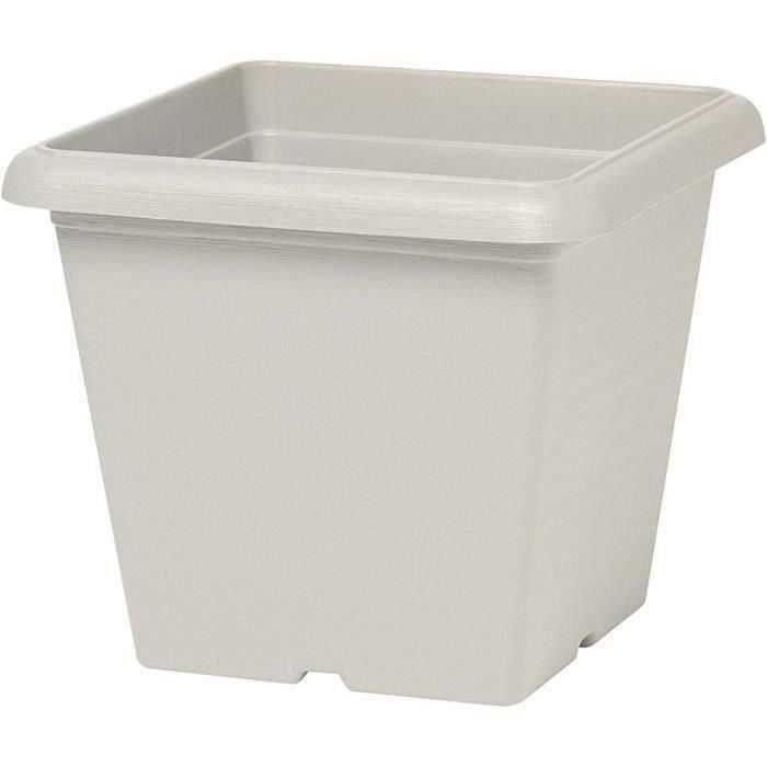 Maceta cuadrada - GARDEN ID - Teramo piedra blanca - 40 x 35 cm - Resistente a rayones - Efecto Piedra - Con Agujeros Maceta cuadrada - GARDEN ID - Teramo piedra blanca - 40 x 35 cm - Resistente a rayones - Efecto Piedra - Con Agujeros