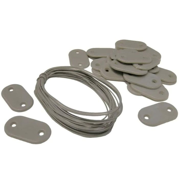 Nature Kit de Fijación para Vallas de Jardín 27 Piezas Gris, incluye 26 Fijaciones y 4m de Alambre Galvanizado 4