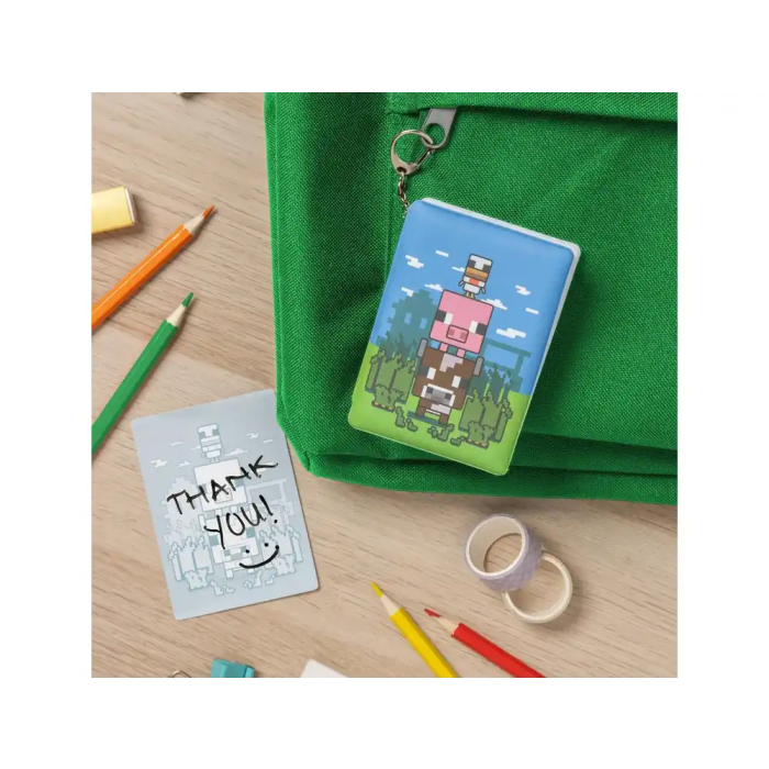 Wondee Bloc de notas mini acolchado Minecraft con llavero, 100x20x70 mm 3