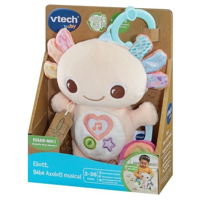 Vtech Eliott, Musical Bebe Axolotl (Botellas de Plástico Recicladas) 1 Vtech Eliott, Musical Bebe Axolotl (Botellas de Plástico Recicladas) 1