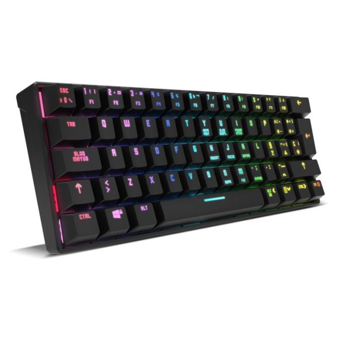 Krom NXKROMKLSTRSP Teclado Gaming Mecánico Inalámbrico Kluster 60% RGB Bluetooth 5.0 / USB 1