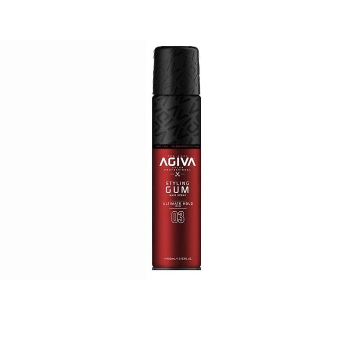 Agiva Hair Spray Styling Gum Ultimated Hold Red 400 mL Nuevo Formato Agiva