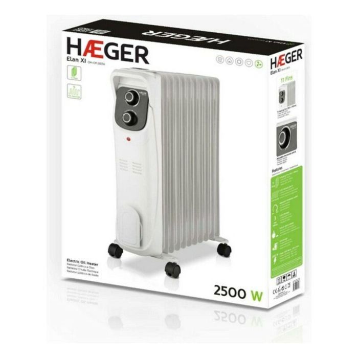 Radiador de Aceite (11 cuerpos) Haeger OH011007A 2500 W Blanco 1