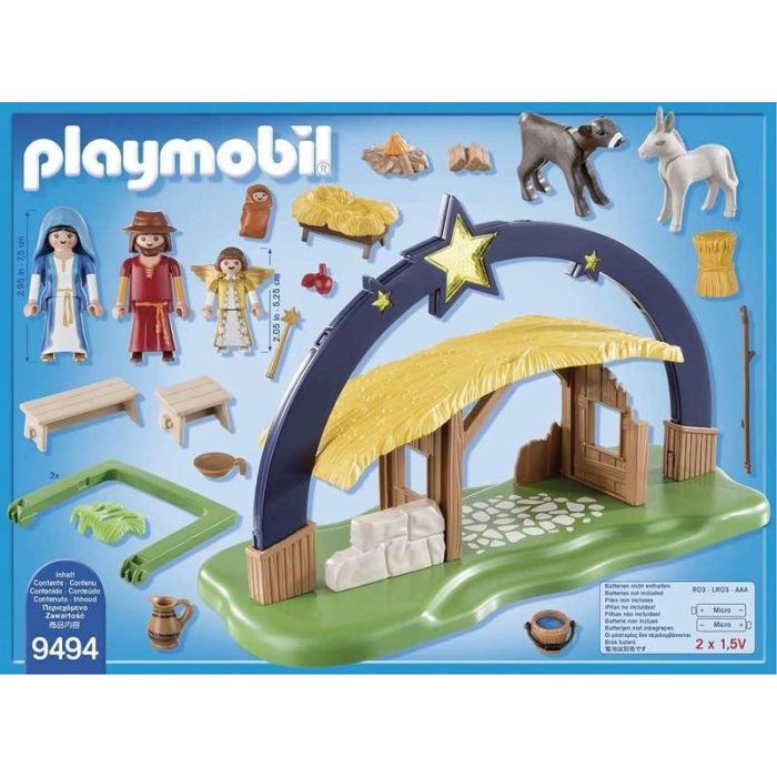 Playmobil 9494 Belén con Luz, Set Navideño Arco de Vela con Pesebre Grabable, 37x17x23 cm, Juguete Infantil +4 años 3