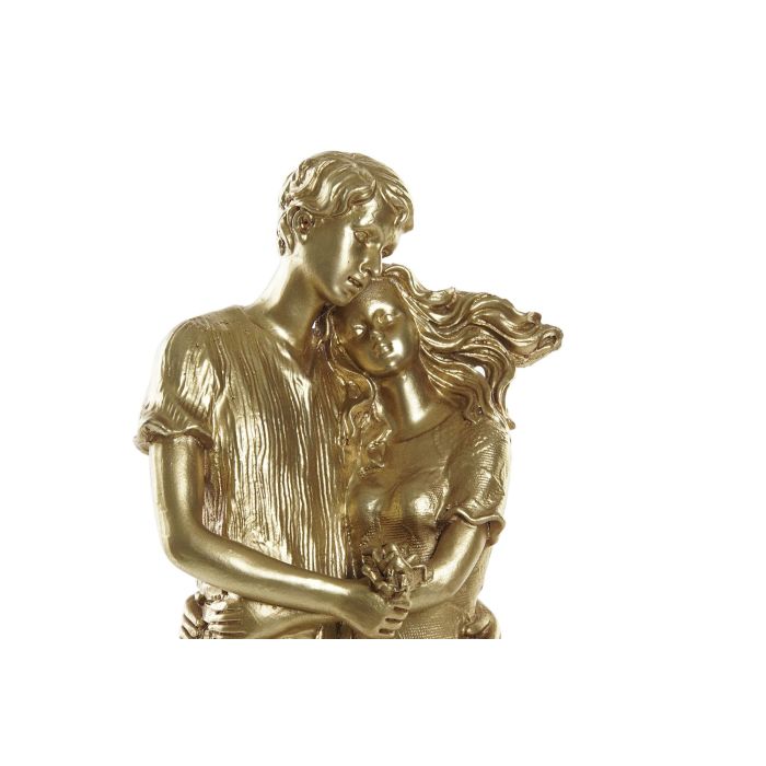 DKD Home Decor Figura Decorativa Romántica de Pareja, Fabricada en Resina, Color Dorado, Medidas 10x31x13 cm - Lote de 2 Unidades 1 DKD Home Decor Figura Decorativa Romántica de Pareja, Fabricada en Resina, Color Dorado, Medidas 10x31x13 cm - Lote de 2 Unidades 1